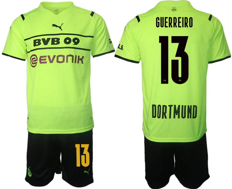 Men 2021-2022 Club Borussia Dortmund Cup green #13 Soccer Jersey->borussia dortmund jersey->Soccer Club Jersey